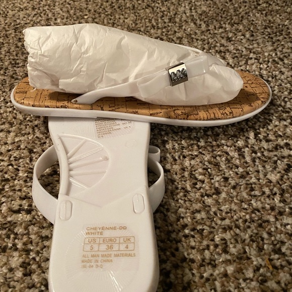 Whites and silver mk Sandals - Picture 2 of 3